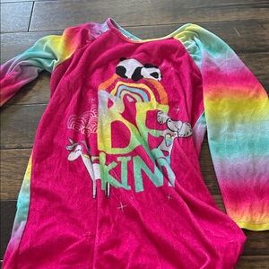 Kids Rainbow Tie-Dye Long Sleeve Top - Pink